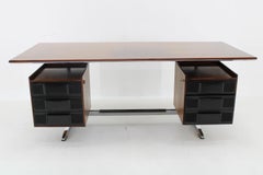 1950er Gio Ponti Großer Chefschreibtisch für RIMA Padova in Nussbaumoptik, Italien