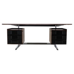 1950s Gio Ponti Large Executive Desk for RIMA Padova in Walnut Finish, Italy