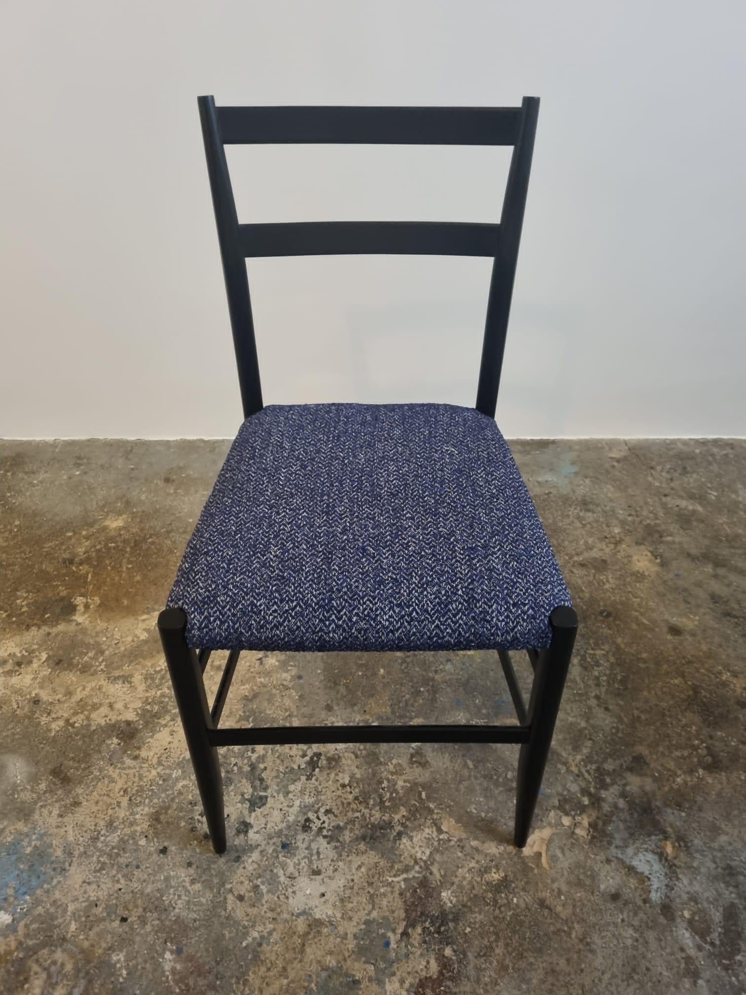 Gio Ponti Leggera-Stuhl (Modell 646) für Cassina, Itally, 1950er Jahre (Stoff) im Angebot