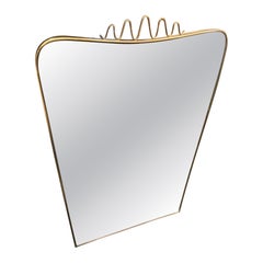 1950s Gio Ponti Mid-Century Modern Solid Brass Italian Wall Mirror