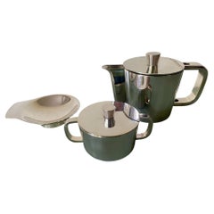 1950's Gio Ponti silver plated coffee pot, tiny dish & sugar bowl for A. Krupp