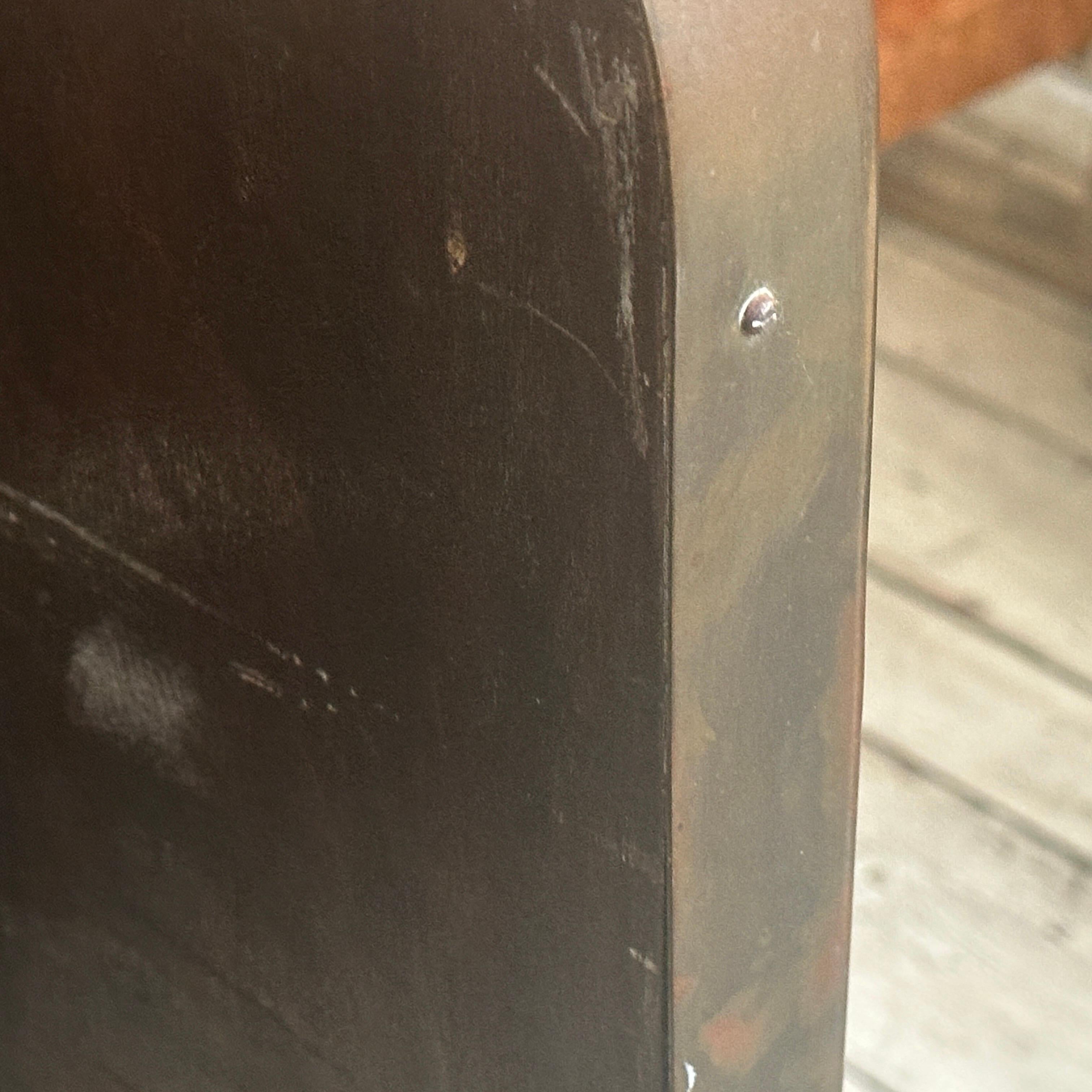 1950s Gio Ponti Style Mid-Century Modern Brass and Etched Glass Big Wall MIrror For Sale 3