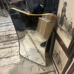 Specchio da parete a forma di biscotto in ottone in stile Mid-Century Modern di Gio Ponti degli anni '50