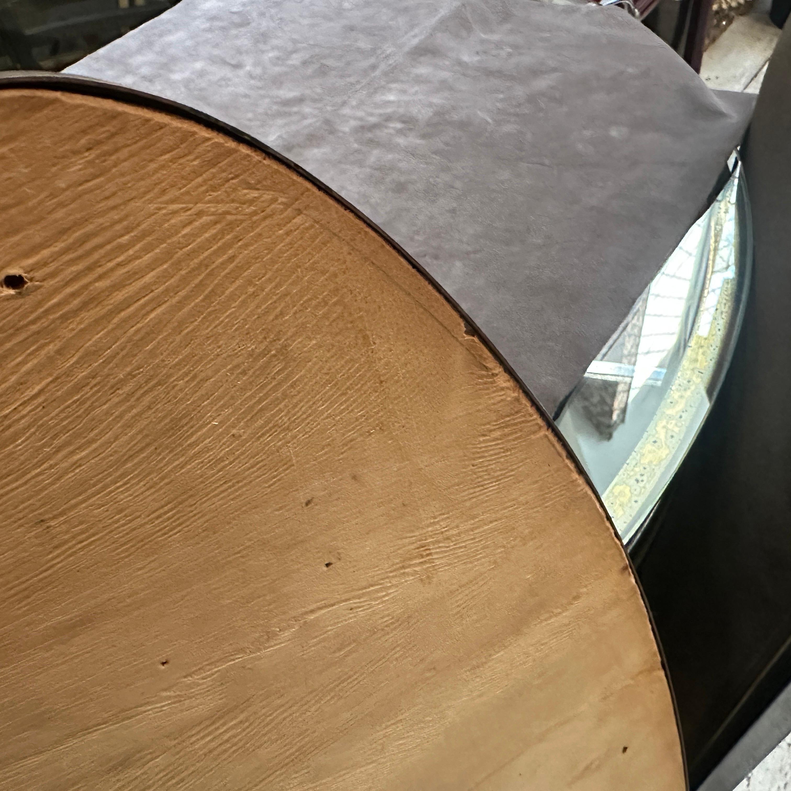 1950s Gio Ponti Style Mid-Century Modern Brass Italian Long Oval Wall Mirror For Sale 6