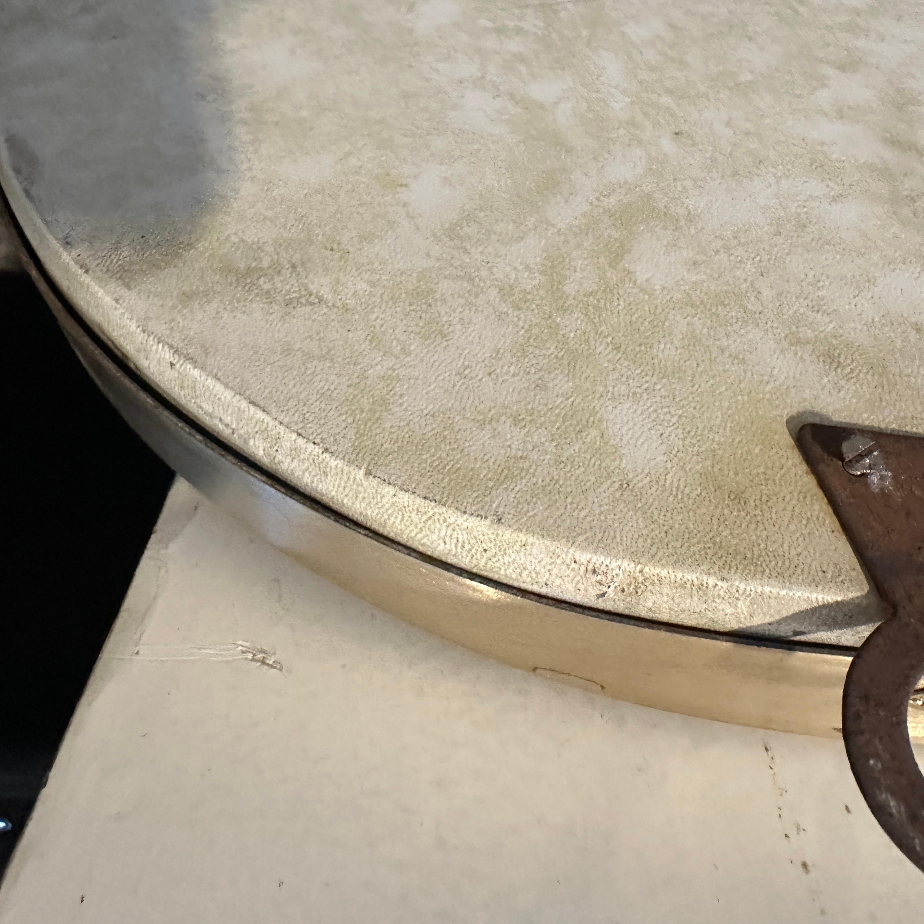 1950s Giò Ponti Style Mid-Century Modern Brass Italian Oval Wall Mirror For Sale 2