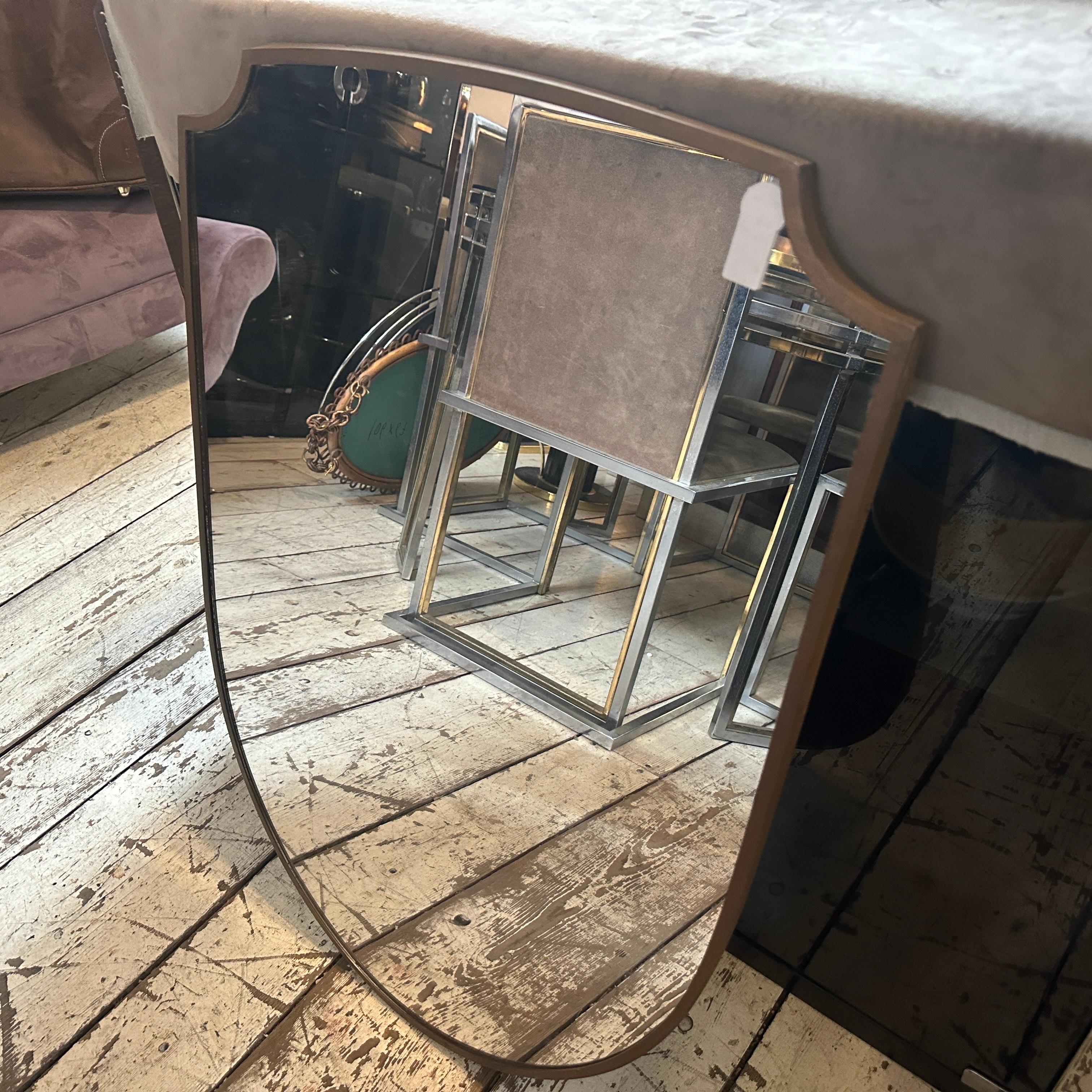 Italienischer Schilfrohr-Wandspiegel im Gio Ponti-Stil aus Messing, Mid-Century Modern, 1950er Jahre (Moderne der Mitte des Jahrhunderts) im Angebot
