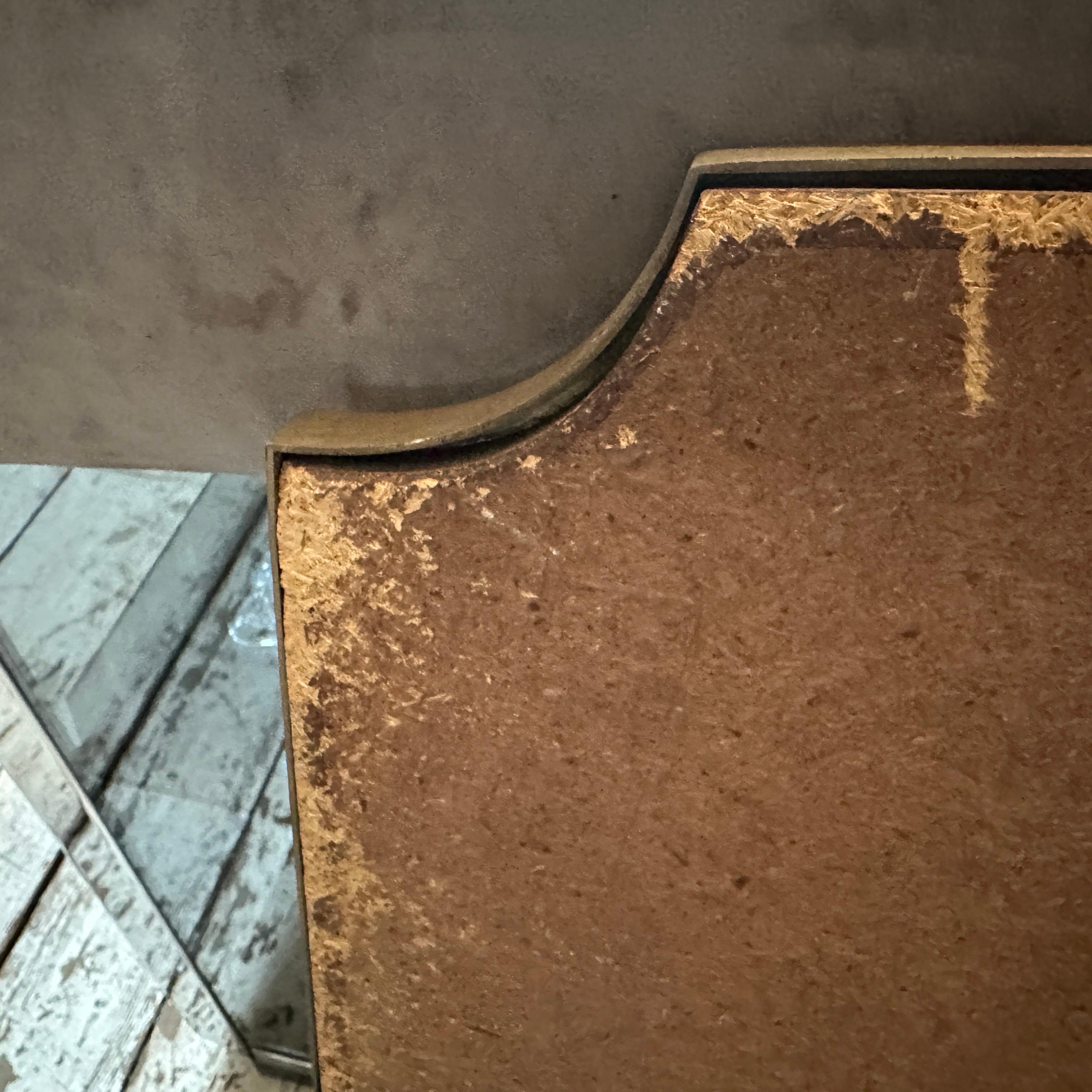Italienischer Schilfrohr-Wandspiegel im Gio Ponti-Stil aus Messing, Mid-Century Modern, 1950er Jahre (Handgefertigt) im Angebot