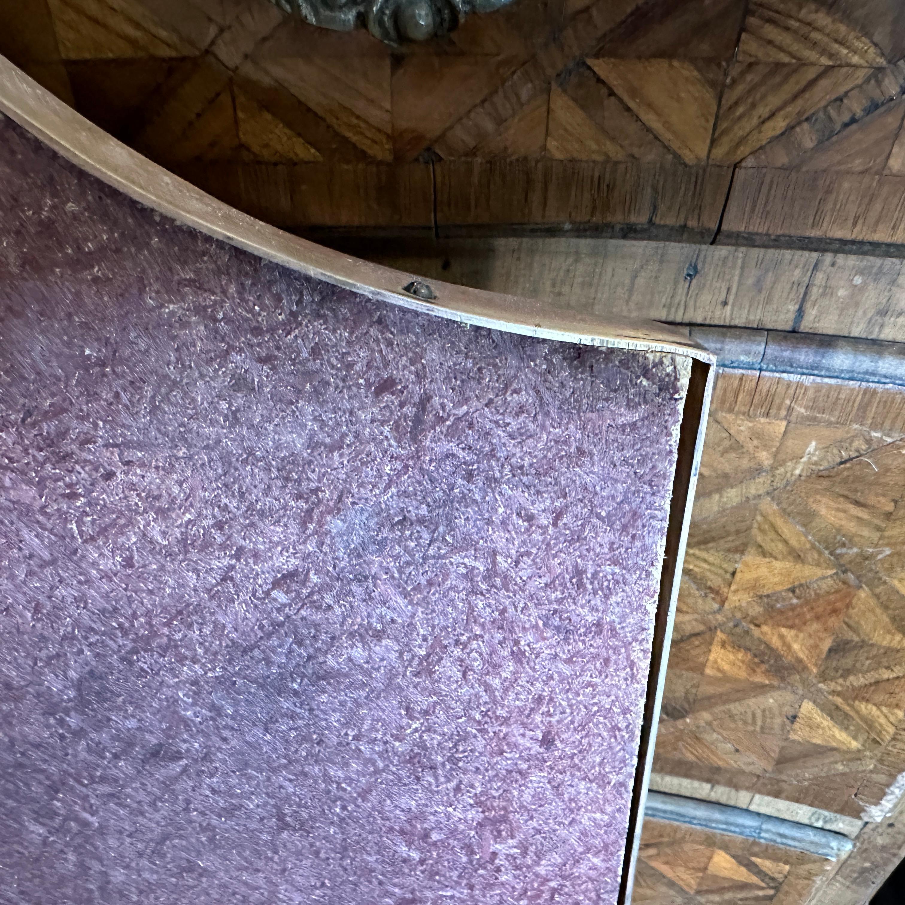 1950s Gio Ponti Style Mid-Century Modern Brass Italian Shield Wall Mirror 4