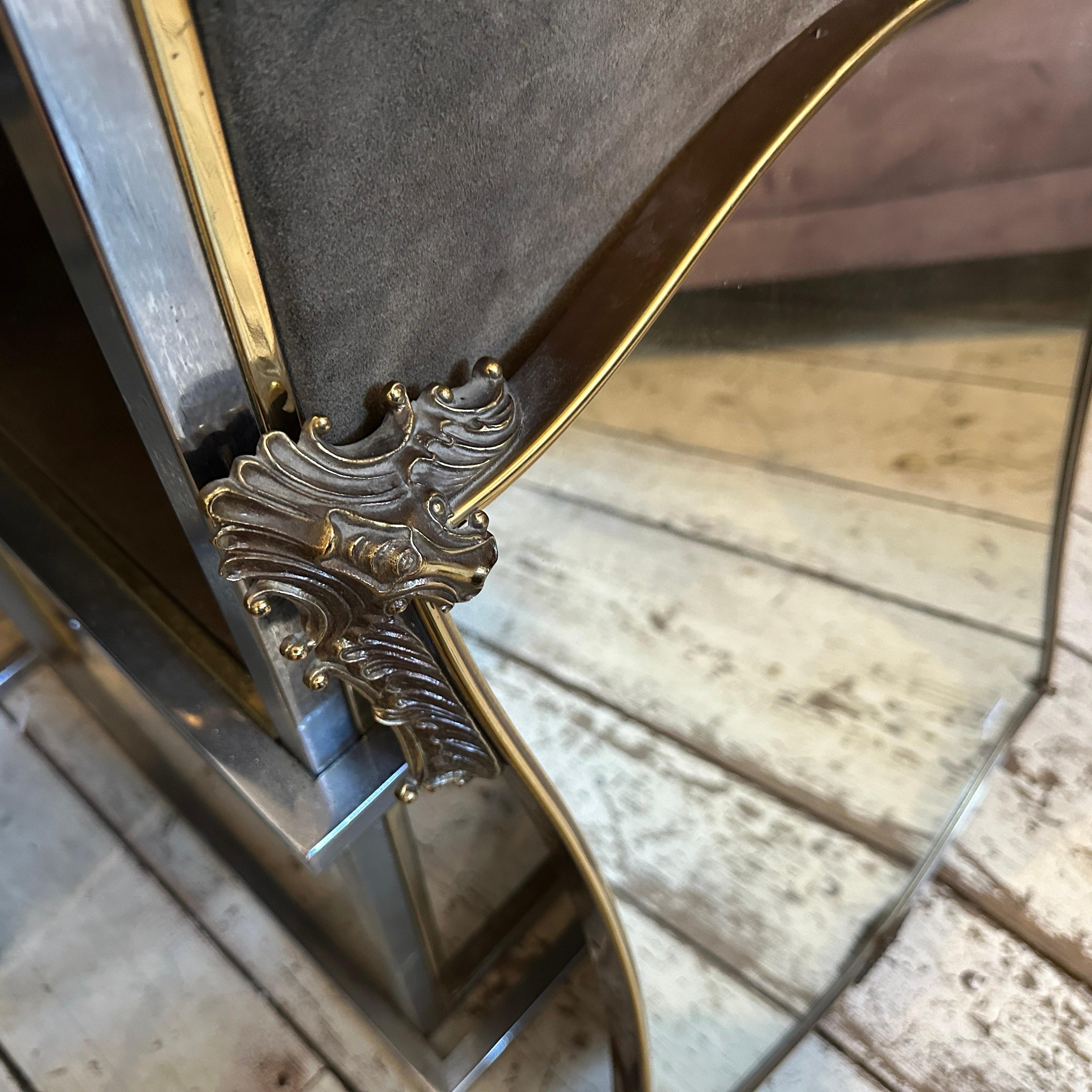 Miroir mural italien en laiton de style Gio Ponti, mi-siècle moderne, années 1950 en vente 3