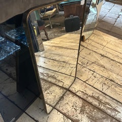 1950s Gio Ponti Style Mid-Century Modern Brass Italian Wall Mirror