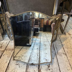 Specchio da parete italiano in ottone in stile Mid-Century Modern di Gio Ponti degli anni '1950