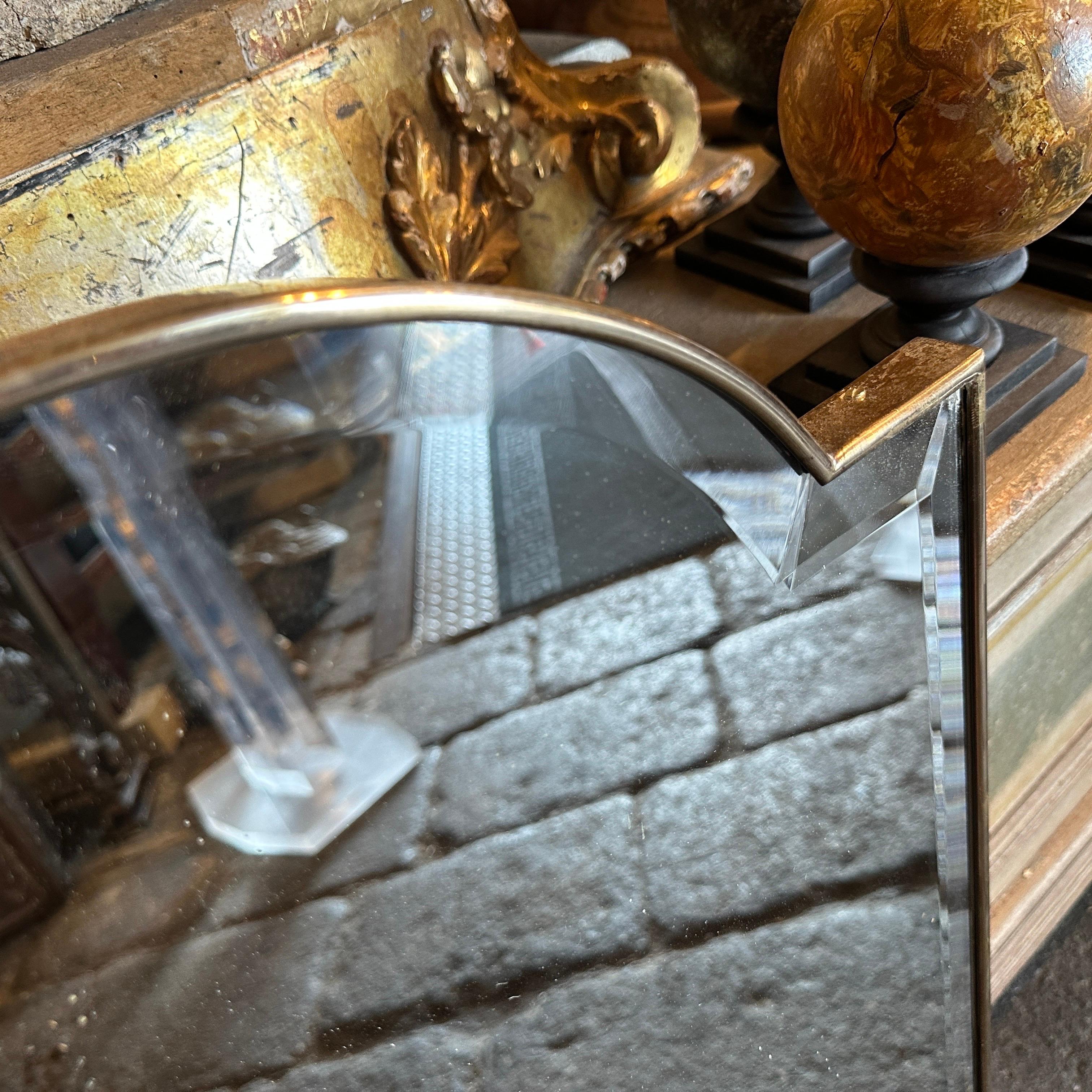 Fatto a mano Specchio da parete italiano in ottone in stile Mid-Century Modern di Gio Ponti degli anni '1950 in vendita