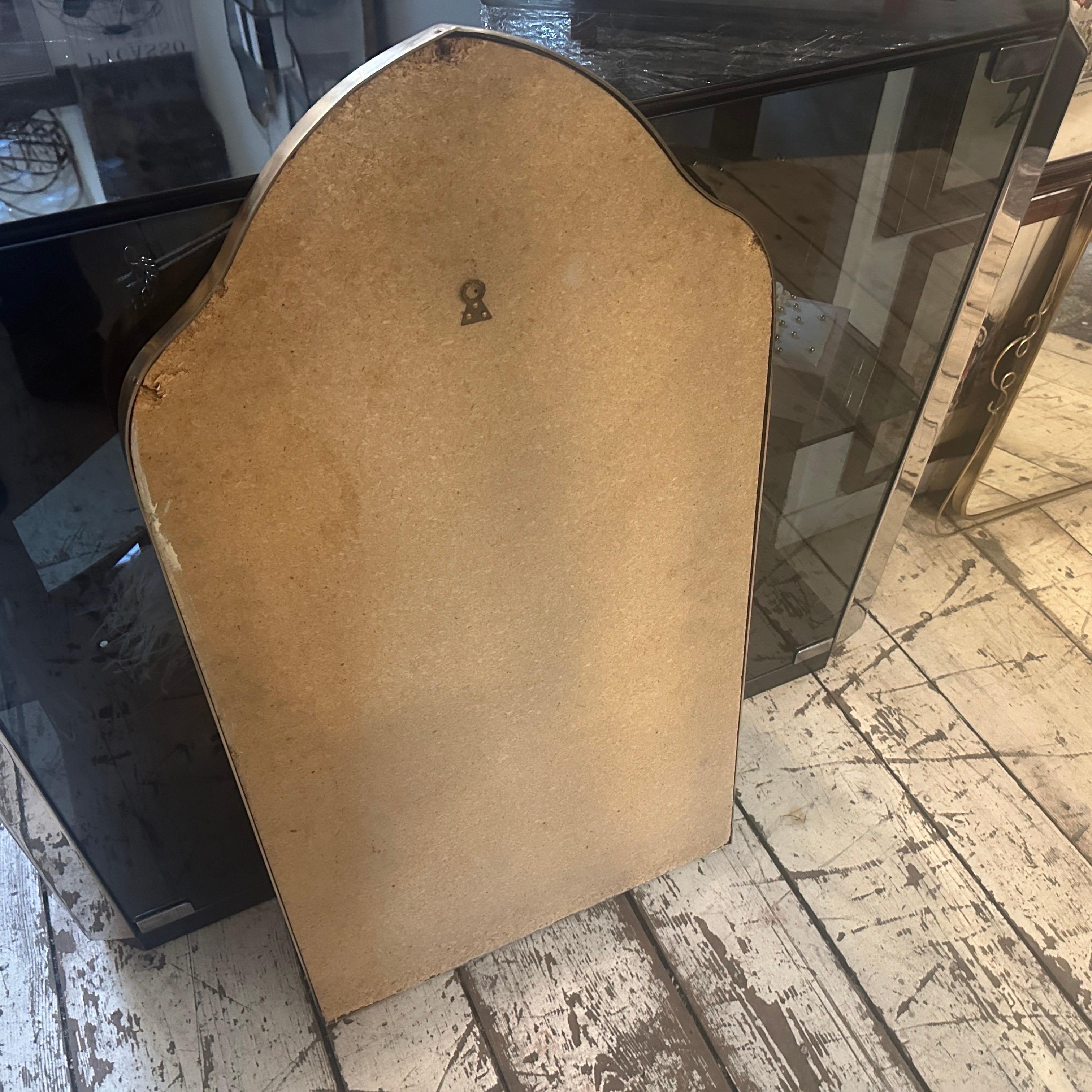 Espejo de pared italiano de latón de mediados de siglo moderno estilo Gio Ponti de los años 1950 Latón en venta