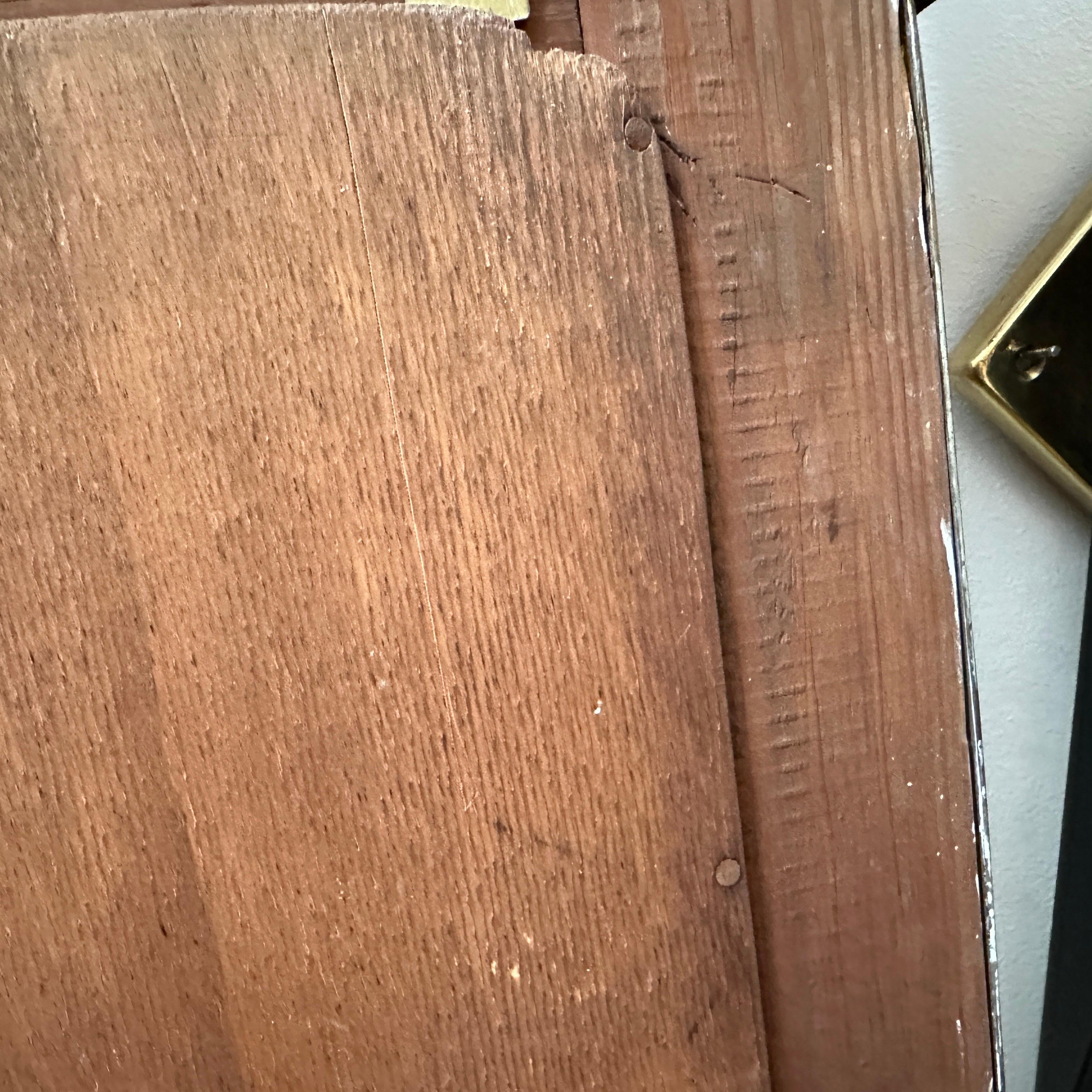 Specchio da parete grande in ottone in stile Gio Ponti del 1950, metà secolo moderno in vendita 1