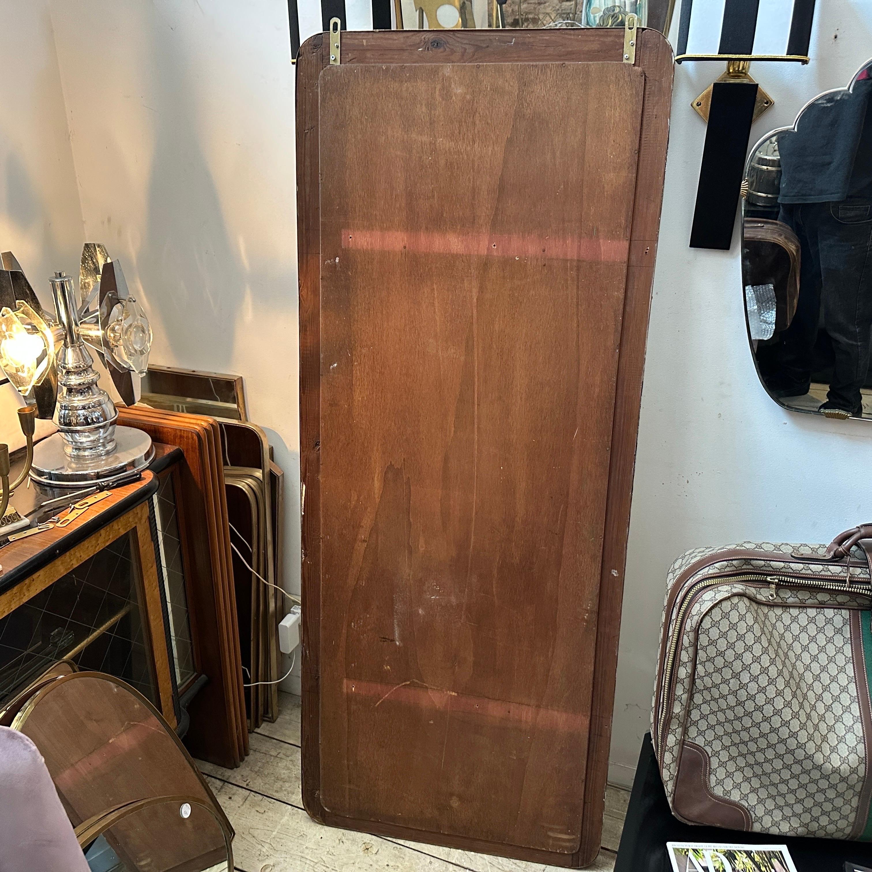 Specchio da parete grande in ottone in stile Gio Ponti del 1950, metà secolo moderno in vendita 2