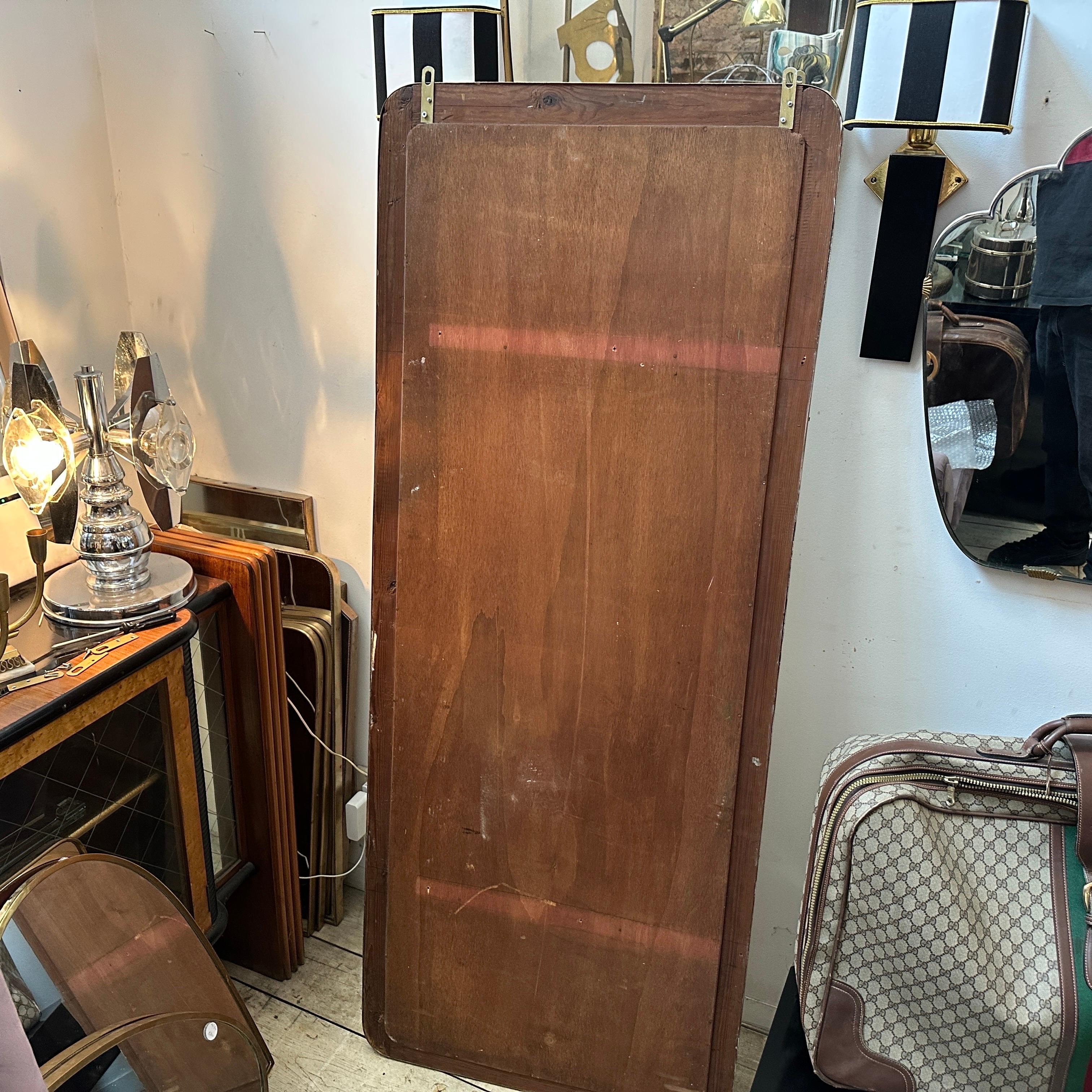 Specchio da parete grande in ottone in stile Gio Ponti del 1950, metà secolo moderno in vendita 4