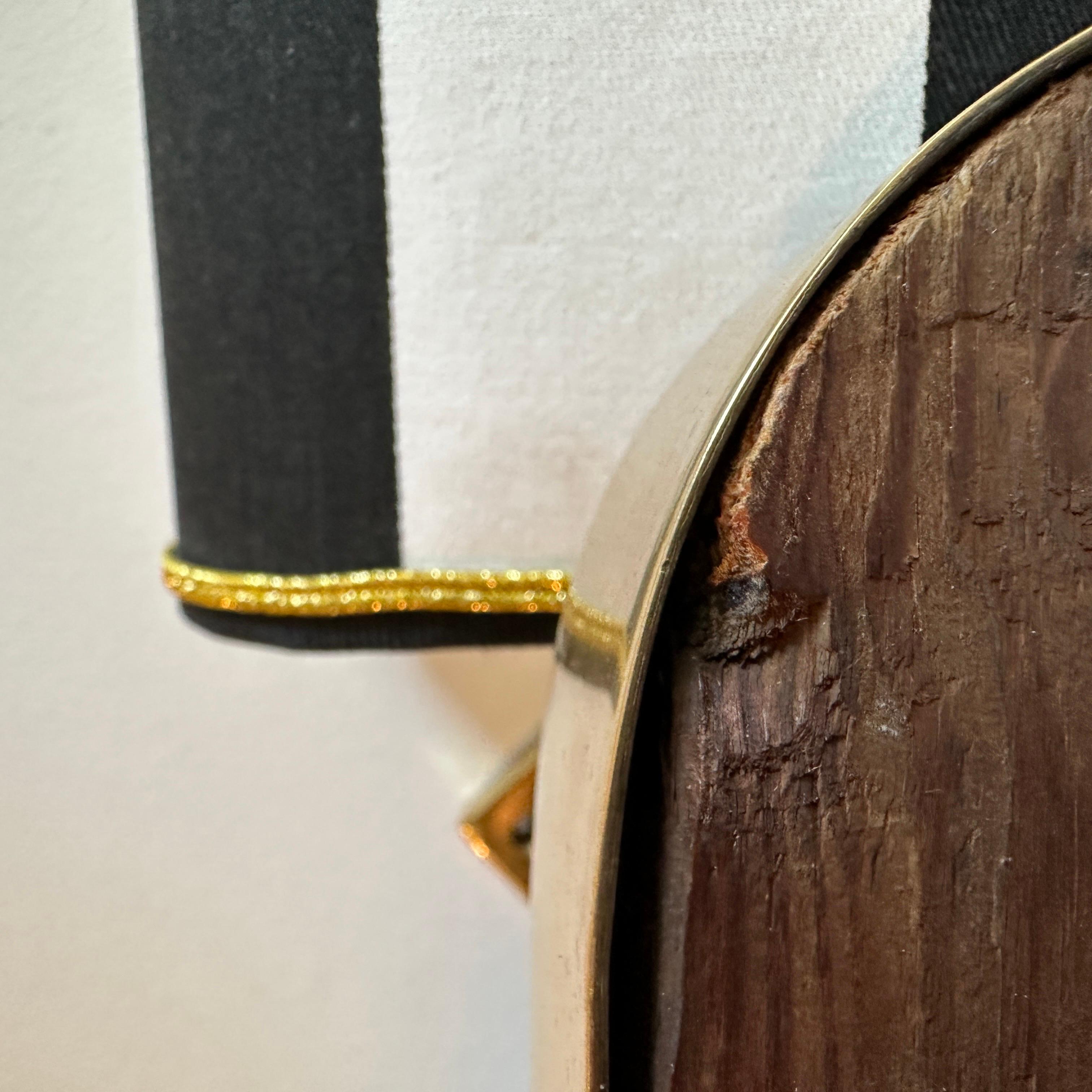 Specchio da parete grande in ottone in stile Gio Ponti del 1950, metà secolo moderno in vendita 5