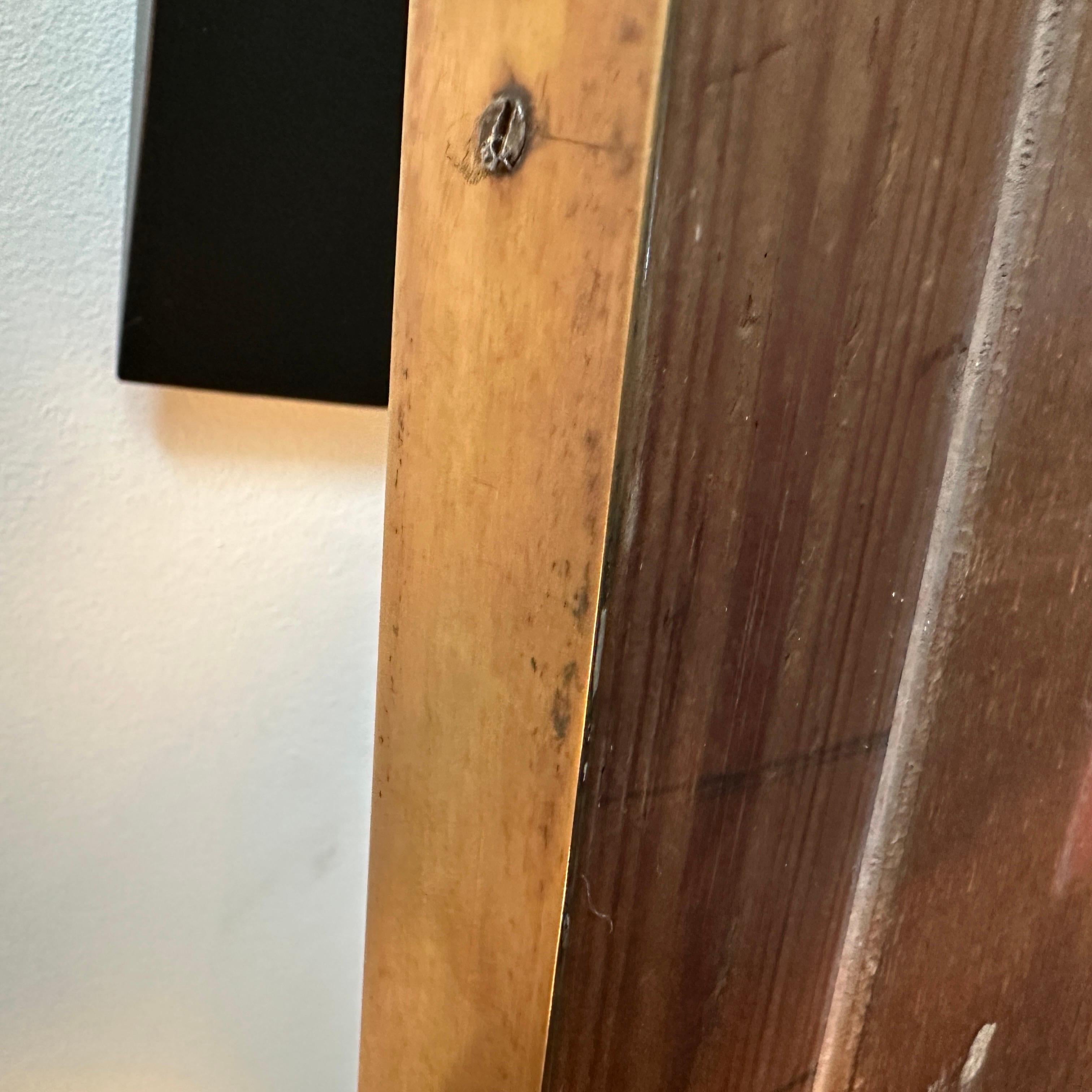 Specchio da parete grande in ottone in stile Gio Ponti del 1950, metà secolo moderno in vendita 7