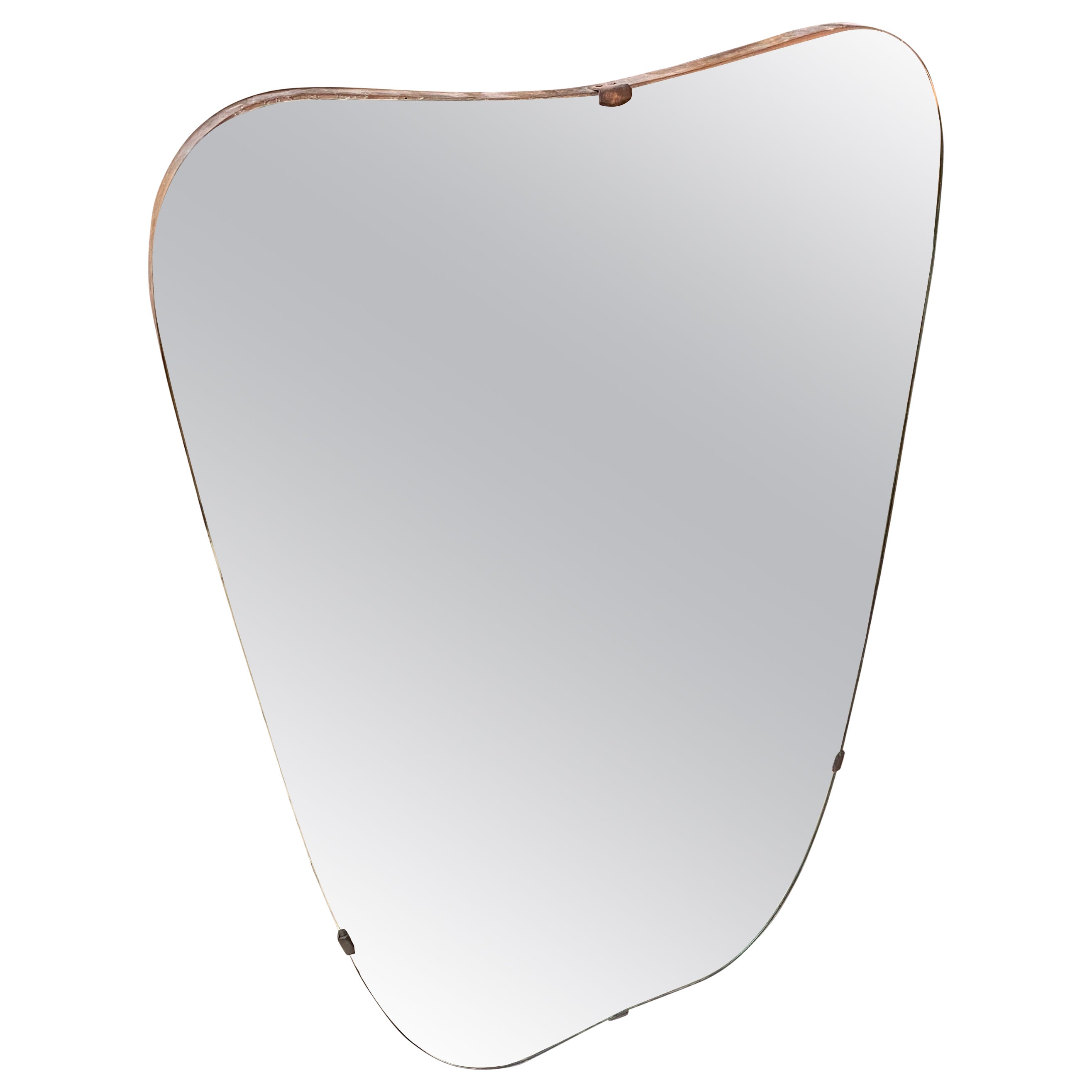 Espejo de pared italiano moderno de mediados de siglo de estilo Giò Ponti de los años 50