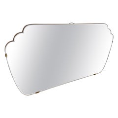 1950s Gio Ponti Style Mid-Century Modern Rare Horizontal Wall Mirror