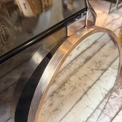 1950s Gio Ponti Style Mid-Century Modern Solid Brass Egg Shaped Wall Mirror