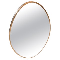 1950s Gio Ponti Style Mid-Century Modern Solid Brass Egg Shaped Wall Mirror