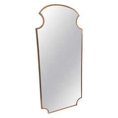 1950s Gio Ponti Style Mid-Century Modern Solid Brass Italian wall Mirror