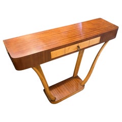 1950s Gio Ponti Style Mid-Century Modern Wood Italian Console