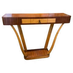 1950s Gio Ponti Style Mid-Century Modern Wood Italian Console
