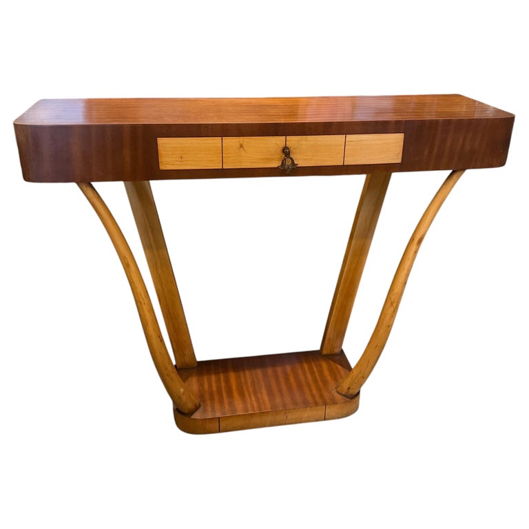 1950s Gio Ponti Style Mid-Century Modern Wood Italian Console