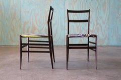 1950s Gio Ponti Super Leggera Chairs New Josef Frank Hawaii Fabric