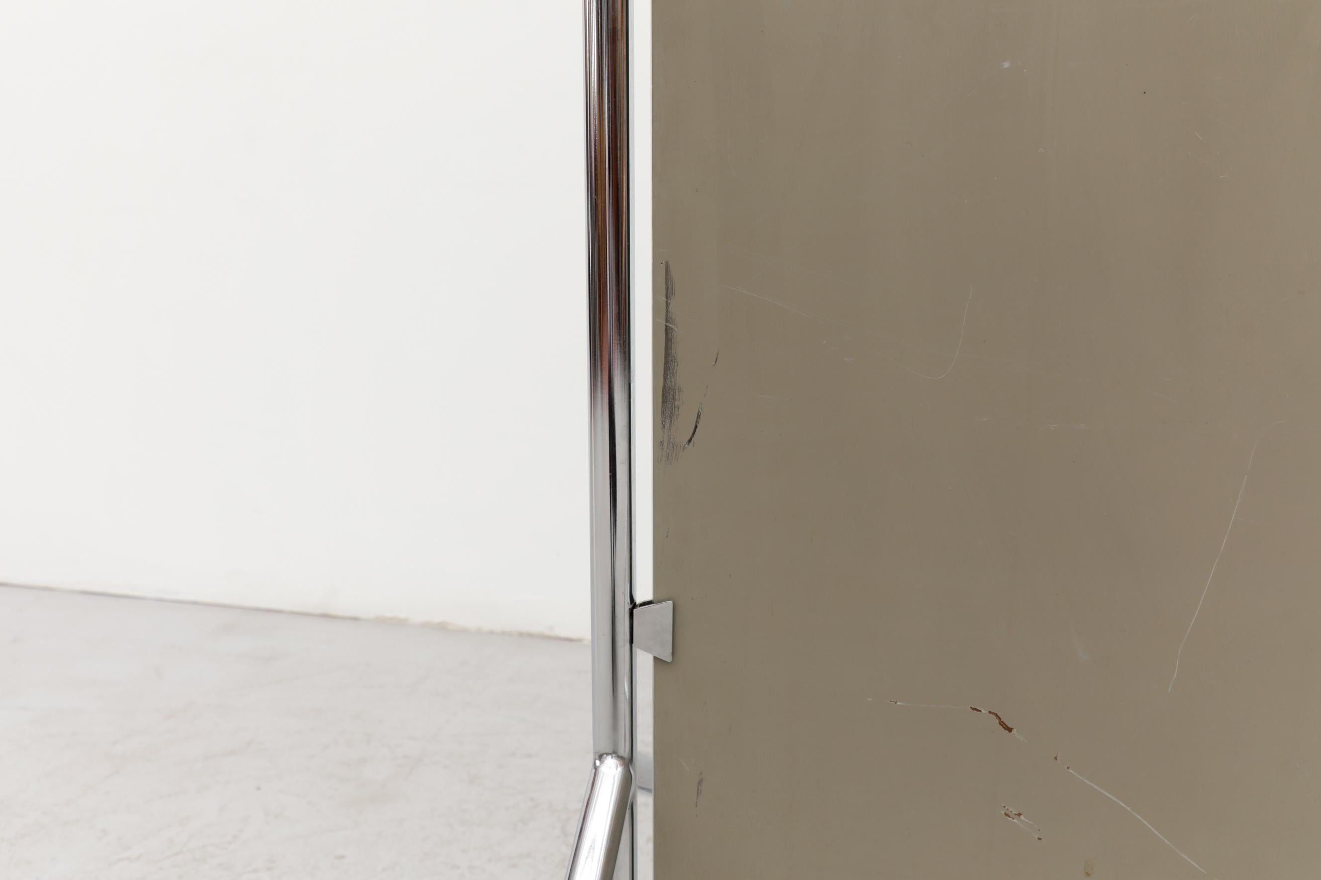 1950's Gispen Chrome Standing Mirror with Wheels 1