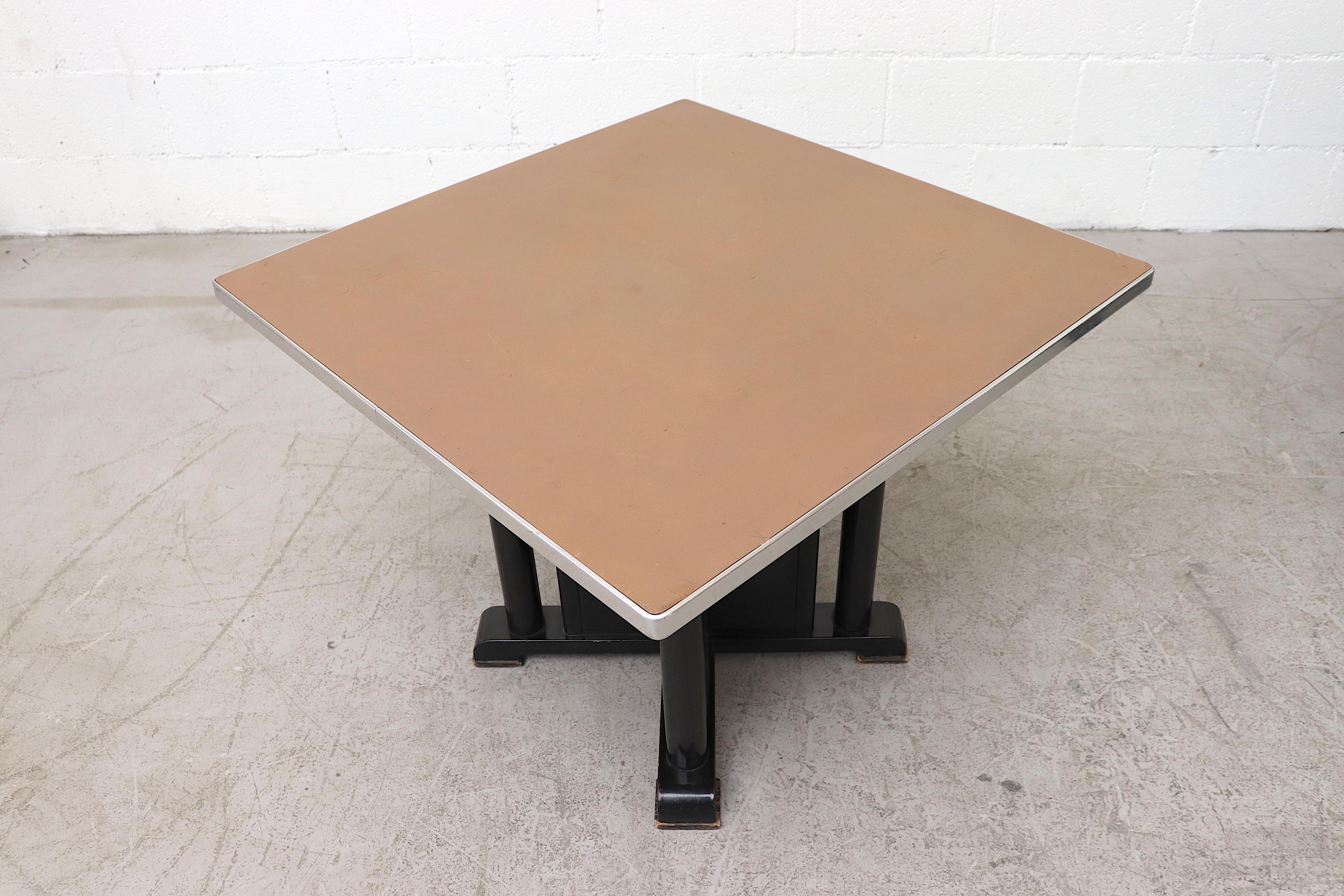 1950s Gispen 'Toe' Beige and Black Industrial Side Tables For Sale 2