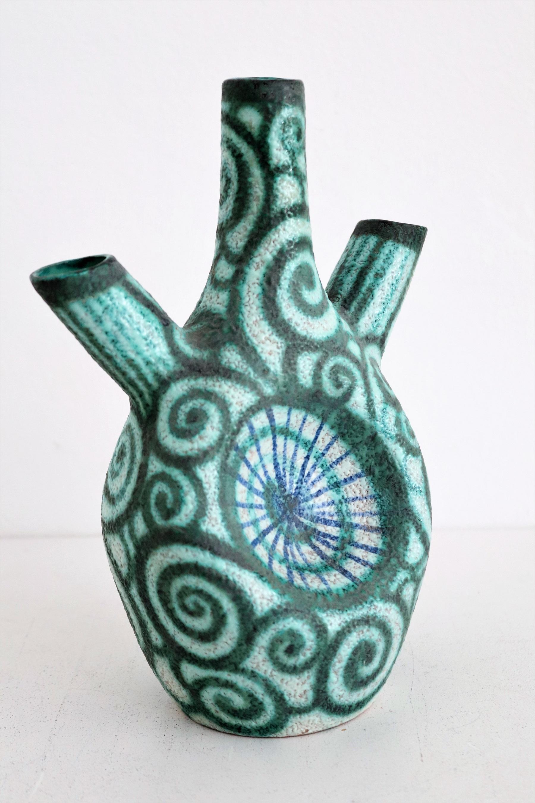 Giuseppe Barile Albisola Italian Midcentury Modern Pottery Vase, 1950s For Sale 7