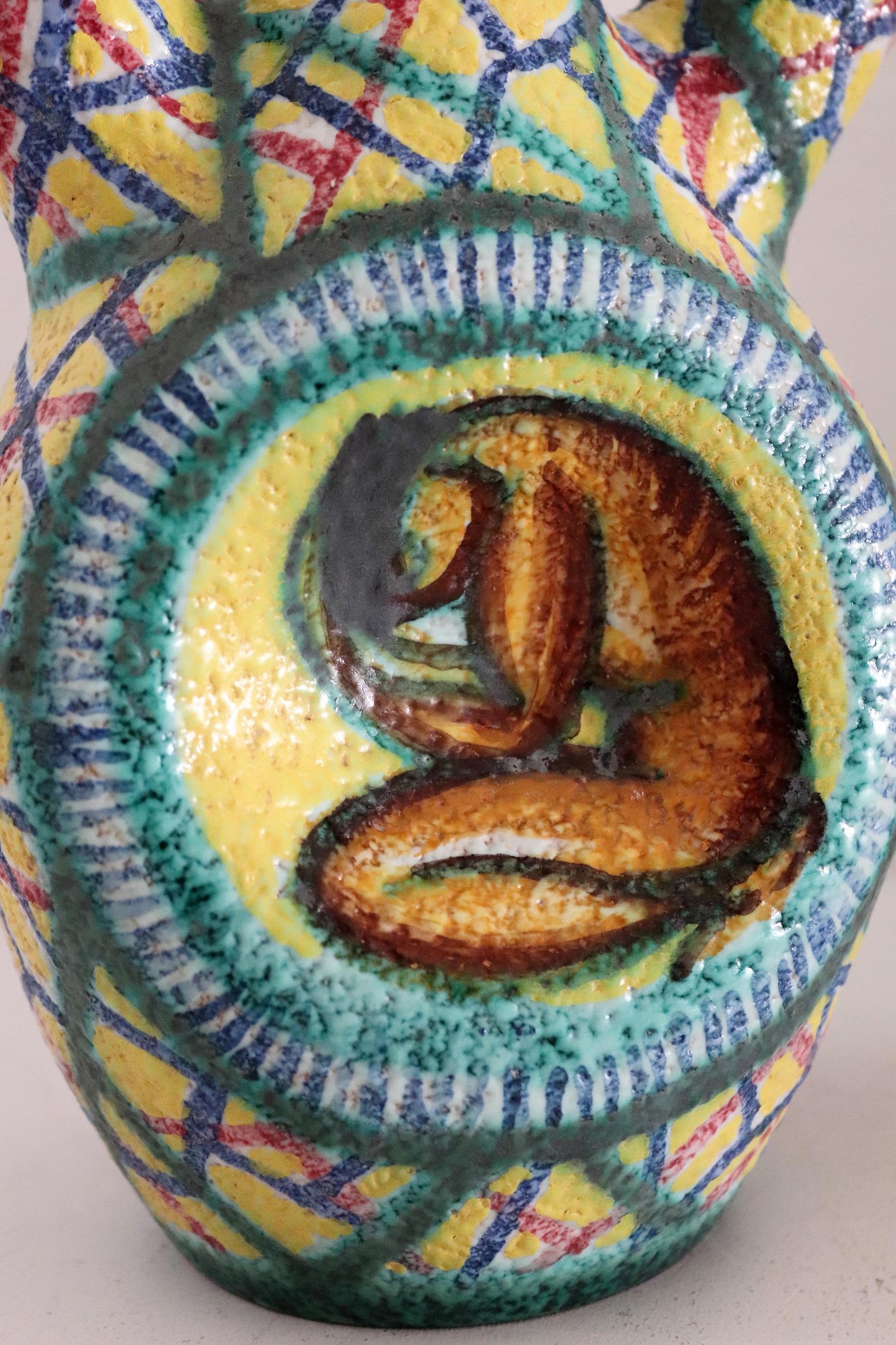 1950s Giuseppe Barile Albisola Italian Mid-Century Modern Pottery Vase 1