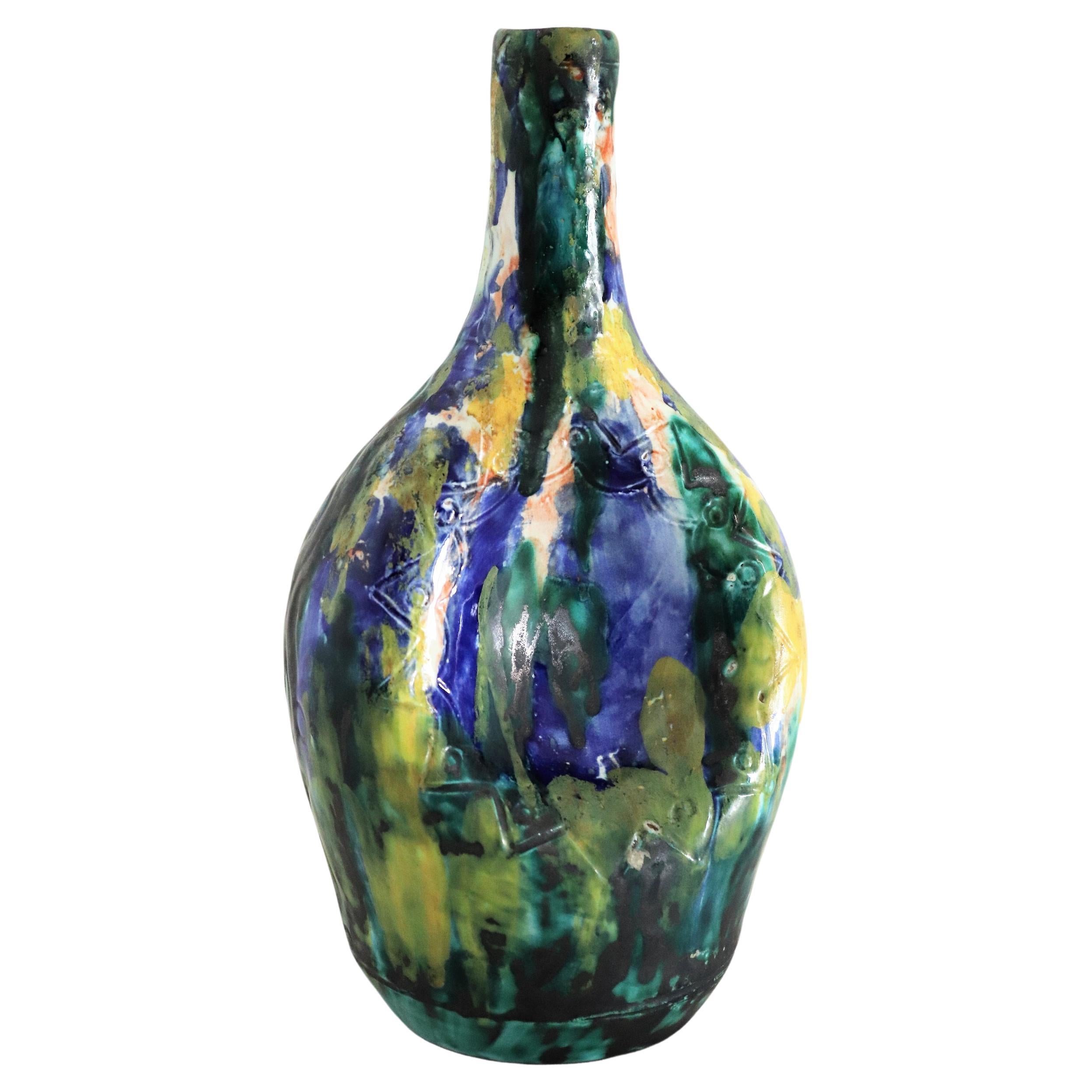 Vase en poterie italienne moderne mi-siècle moderne Giuseppe Barile Albisola des années 1950