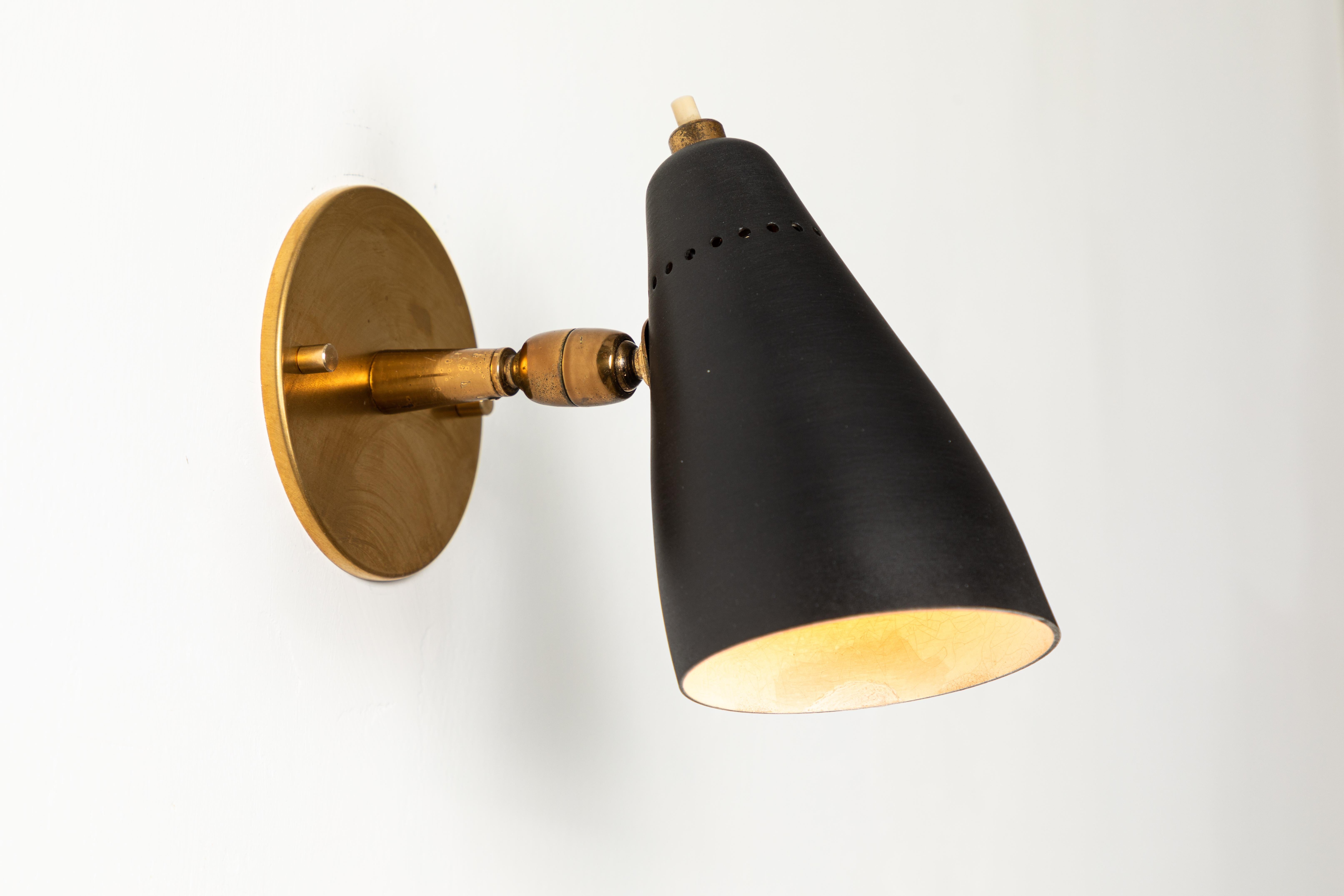 Painted 1950s Giuseppe Ostuni Articulating Sconces for O-Luce