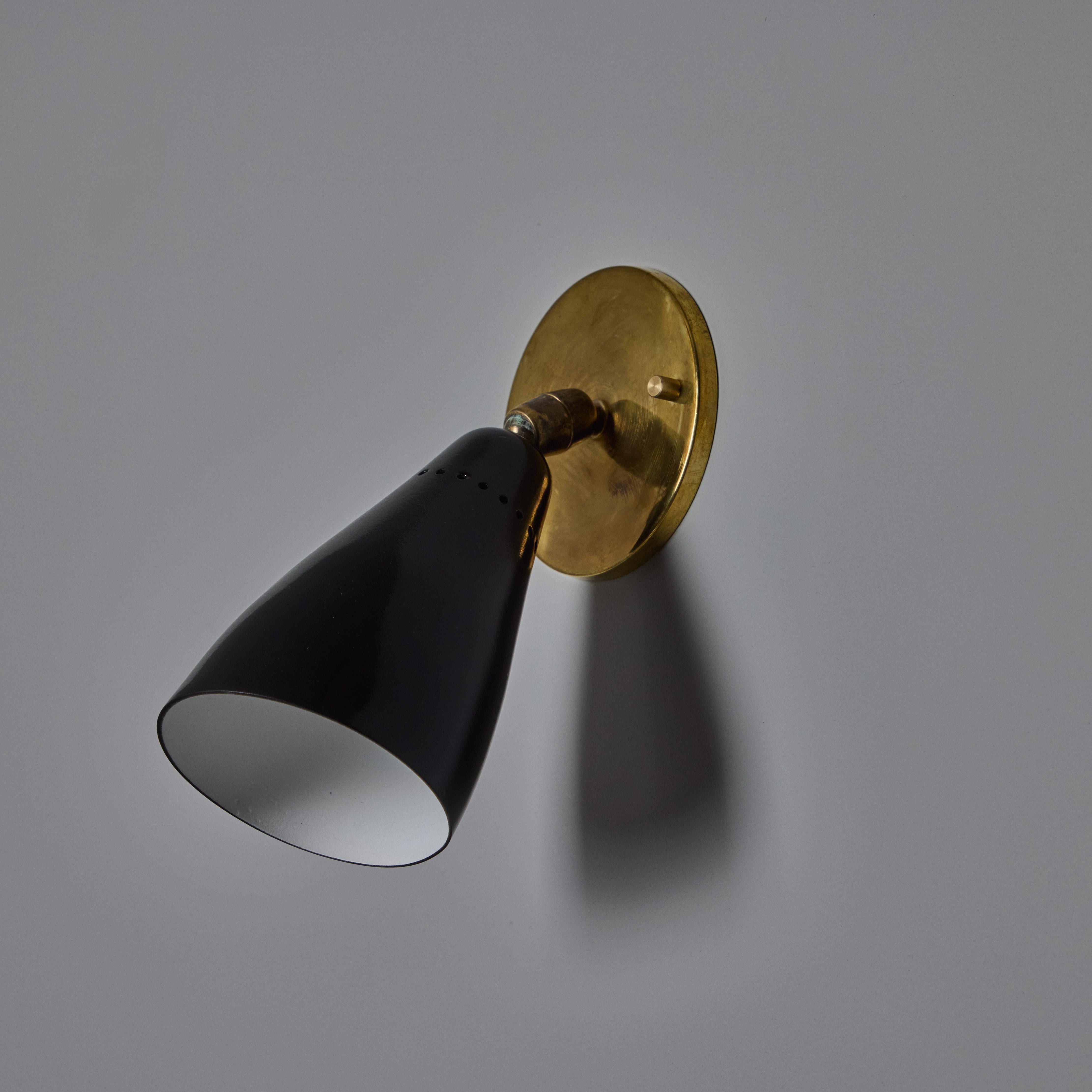 1950s Giuseppe Ostuni Model #101 Black Articulating Sconce for O-Luce For Sale 3