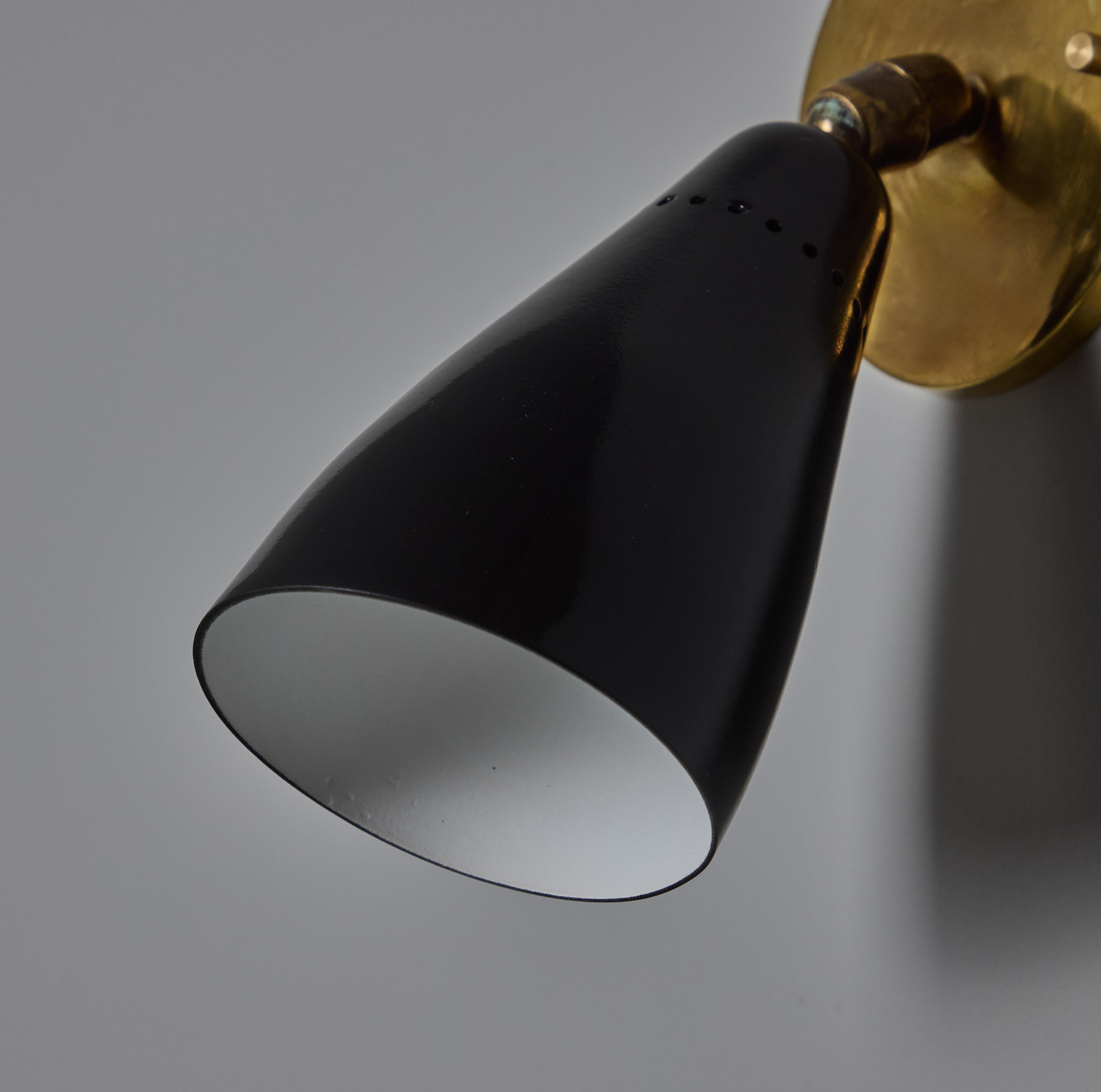1950s Giuseppe Ostuni Model #101 Black Articulating Sconce for O-Luce For Sale 4