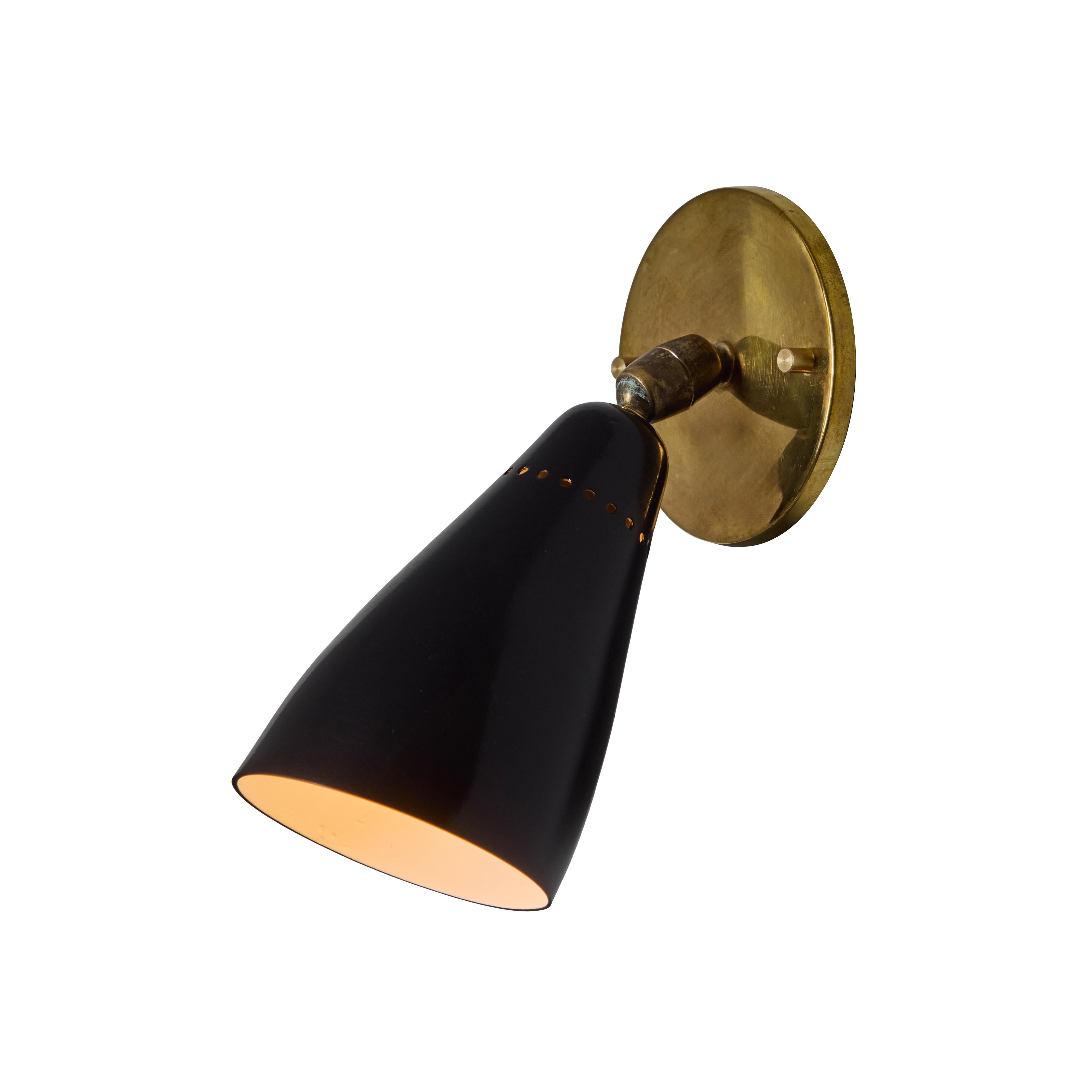 1950s Giuseppe Ostuni Model #101 Black Articulating Sconce for O-Luce For Sale 12
