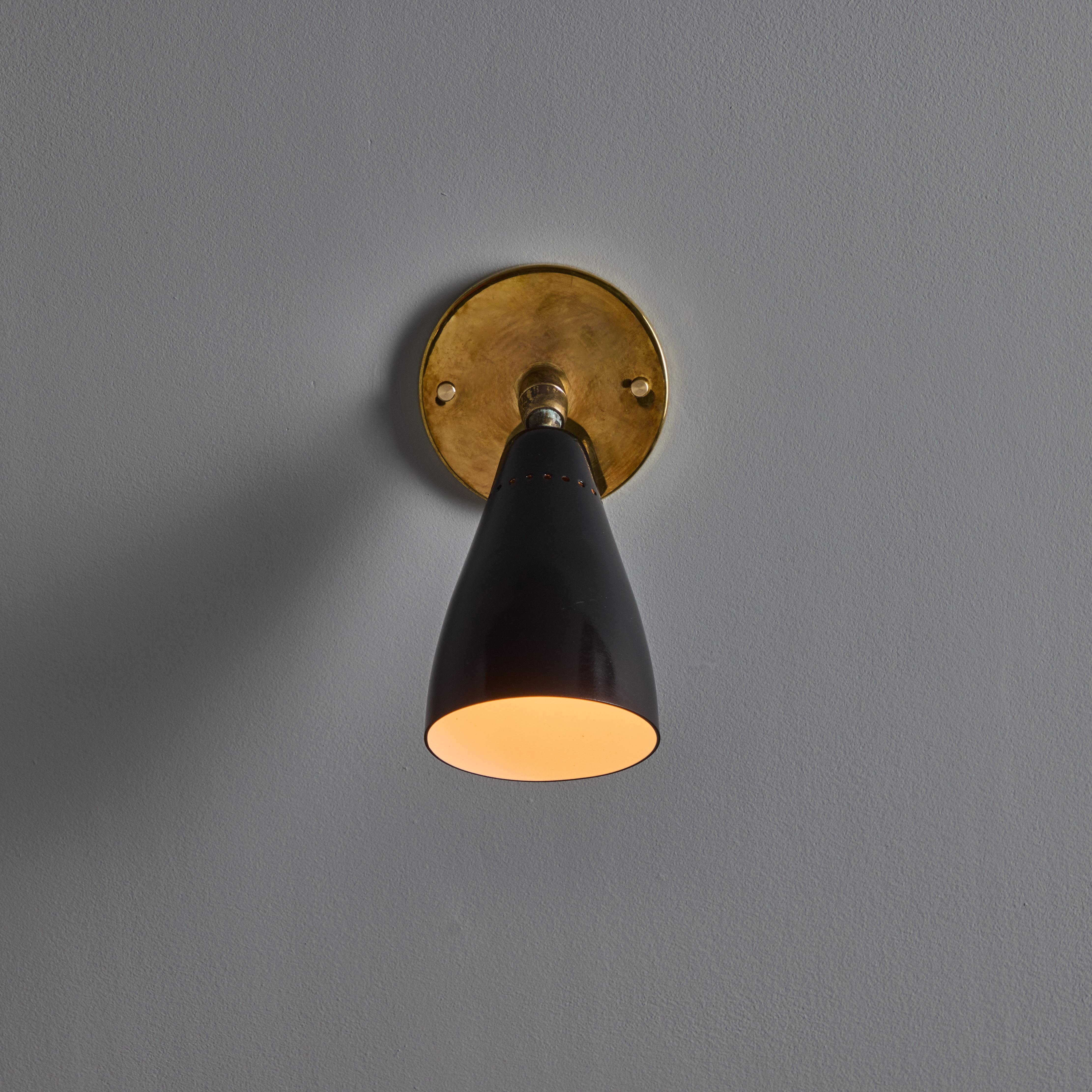 1950s Giuseppe Ostuni Model #101 Black Articulating Sconce for O-Luce For Sale 6