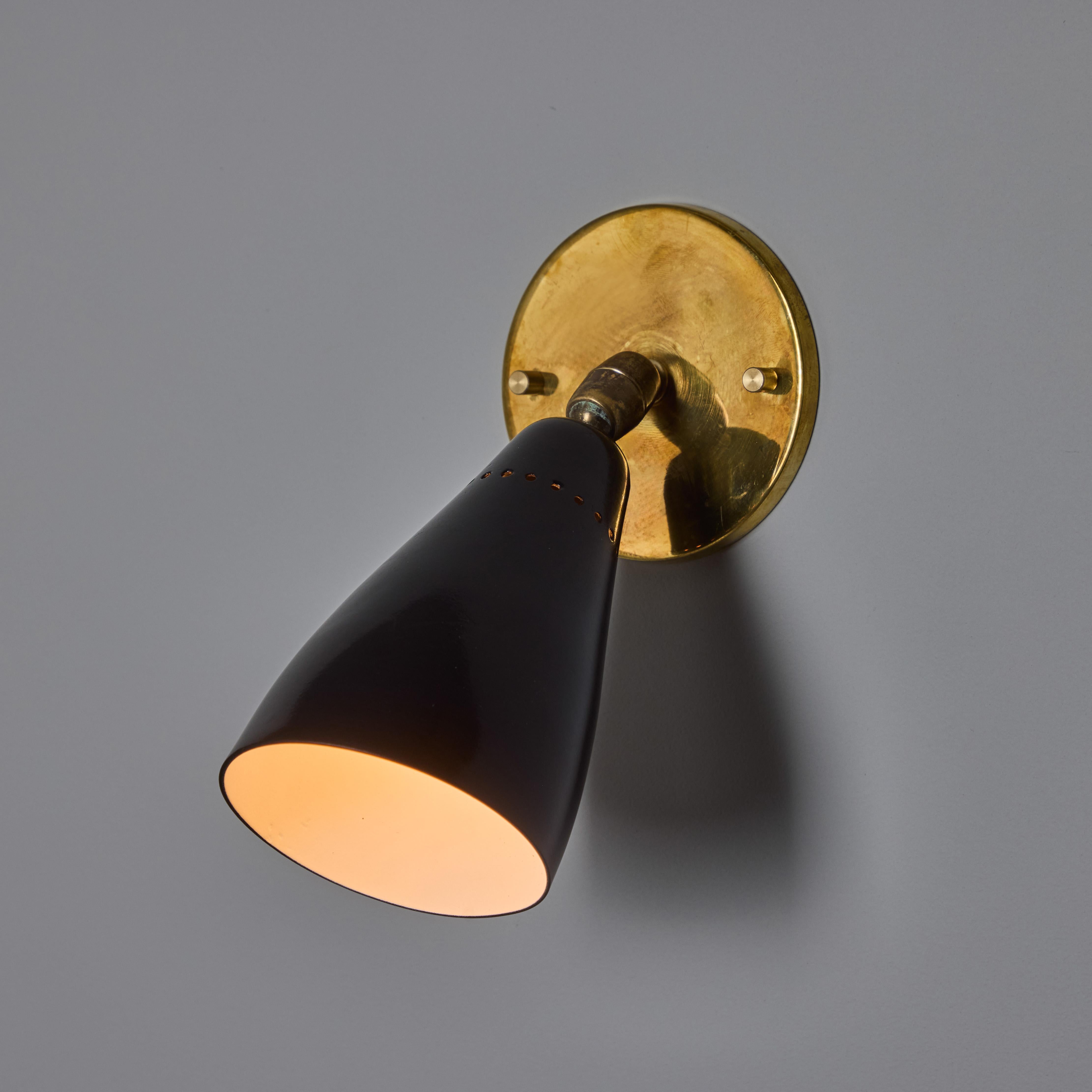 1950s Giuseppe Ostuni Model #101 Black Articulating Sconce for O-Luce For Sale 7