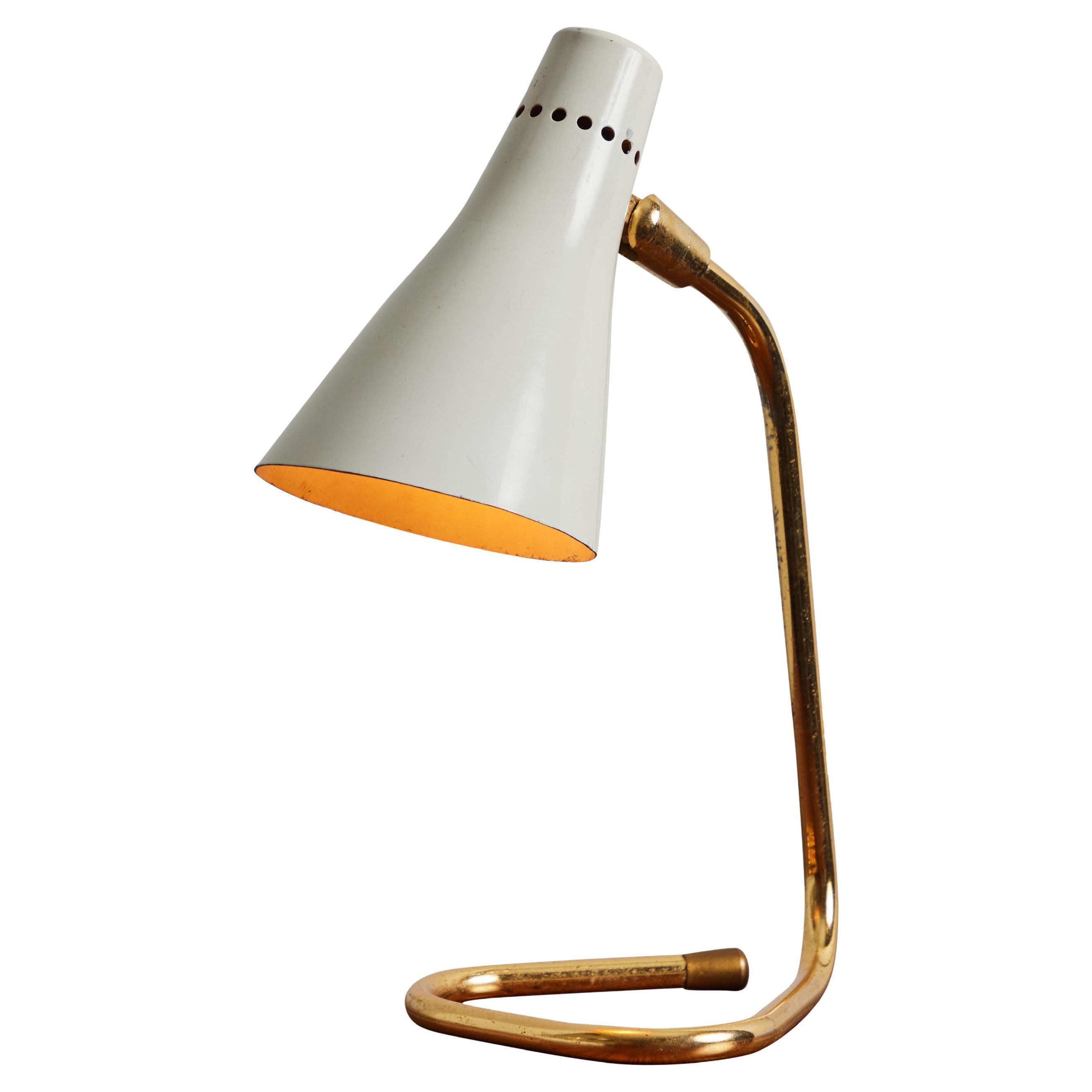 Années 1950 - Lampe de table en métal et laiton Giuseppe Ostuni modèle 214 pour O-Luce en vente