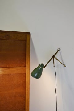 Ochetta Table Lamp by Giuseppe Ostuni for O-Luce, Green & Brass