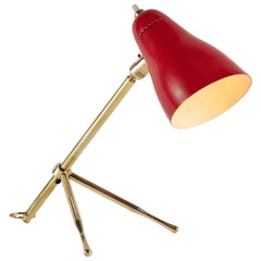 1950s Giuseppe Ostuni 'Ochetta' Red Wall or Table Lamp for O-Luce