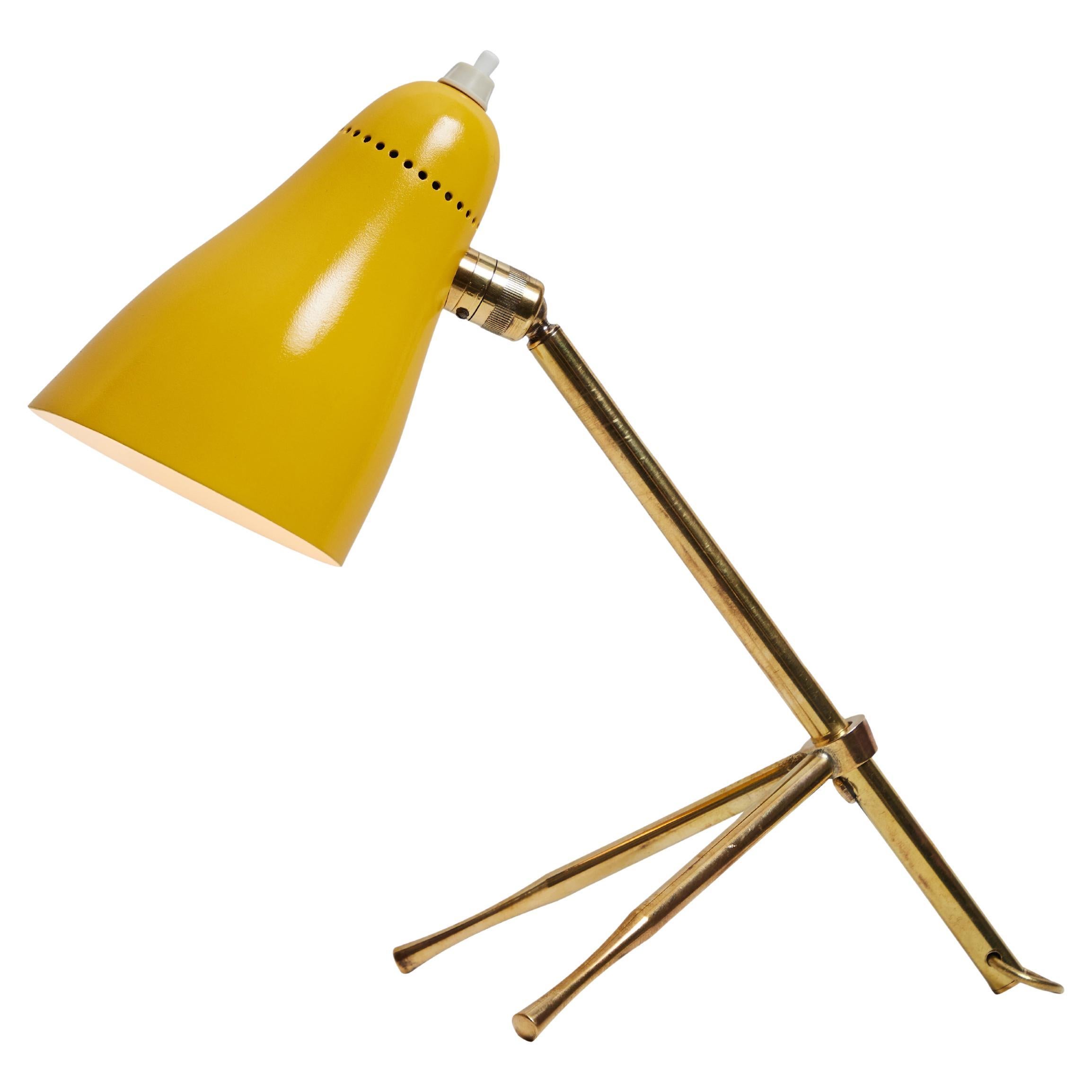 1950s Giuseppe Ostuni "Ochetta" Yellow Wall or Table Lamp for O-Luce For Sale
