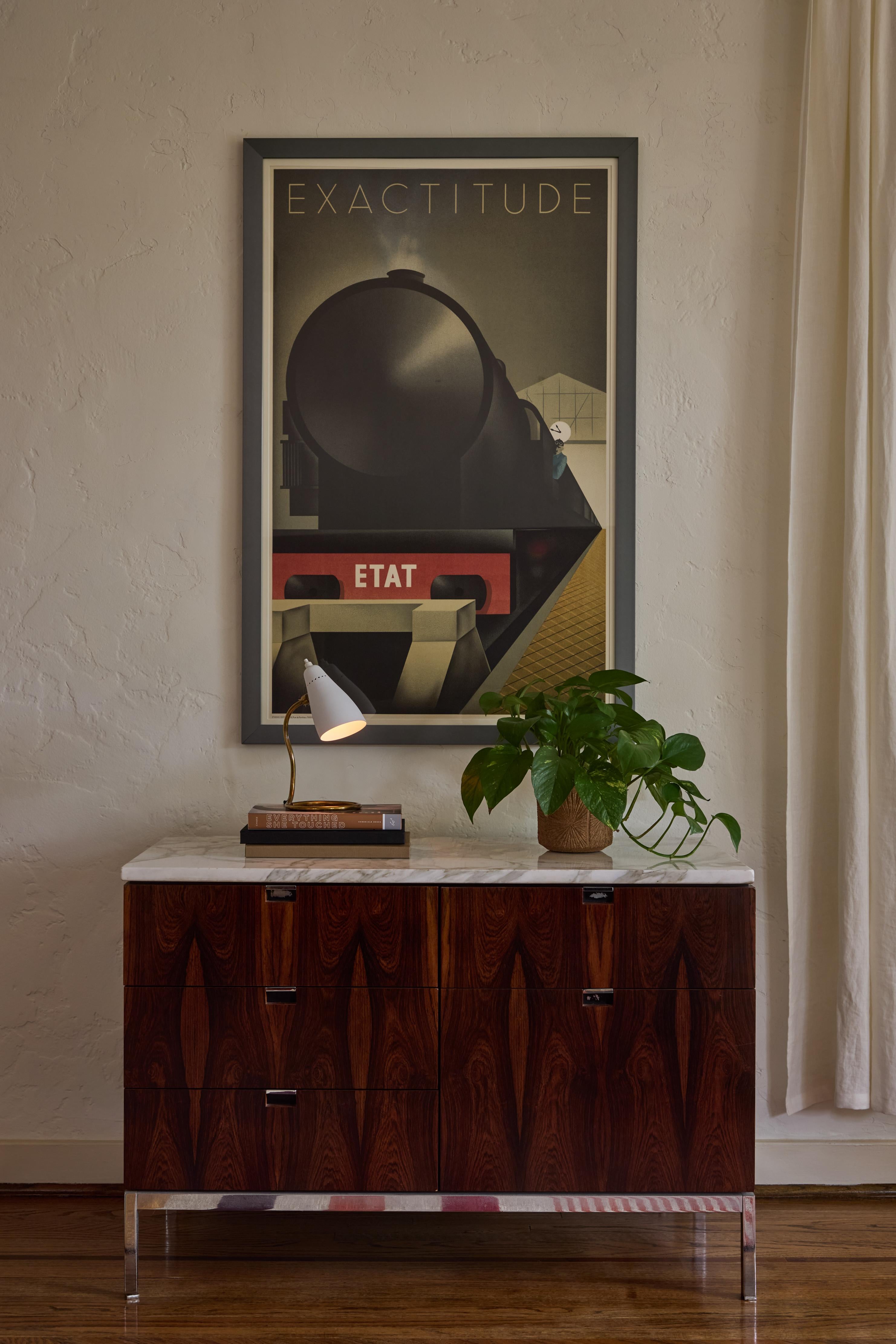 Mid-Century Modern 1950s Giuseppe Ostuni 'Vipere' White and Brass Table Lamp for O-Luce en vente