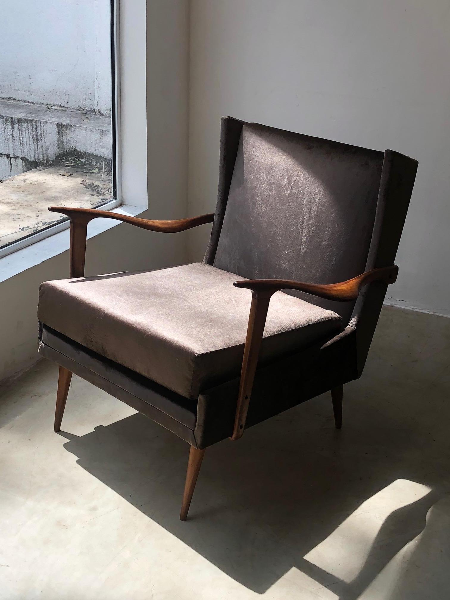 Mid-Century Modern 1950's Giuseppe Scapinelli Pair of Armchairs