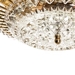 1950's Glass, Acrylic and Brass Flush Mount Attributed to Emil Stejnar