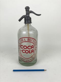 1950s Glass American Advertising Soda Syphon Seltzer Coca-Cola Bar Bottle